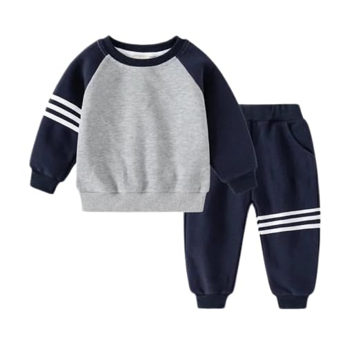 Traders Baby Boy's Sweatsuit Casual 2 Piece Outfits Color Block Round Neck Sweatshirt and Jogger Pants