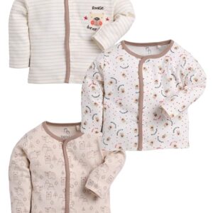 Sleeve Regular Round Neck Front Open Pack of 3 tees for Baby Boys