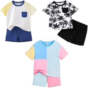 Cotton Clothing Sets for Baby Boys & Baby Girls Printed Kids Clothing Sets - Unisex Clothing sets Half sleeve T-Shirt & Shorts Pack Of 3