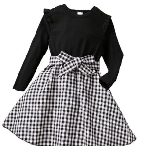 Baby Gingham Print Belted Dress