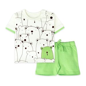 Baby Boys & Baby girls Cotton Printed Round Neck Half Sleeve T-shirt & Short Trendy Summer Clothing Sets